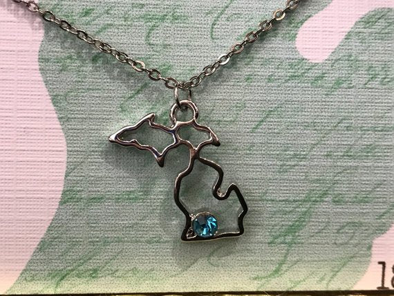 Michigan Birthstone Charm Necklace - Jill's Jewels | Unique, Handcrafted, Trendy, And Fun Jewelry