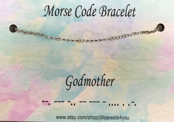 Morse Code Bracelet- Godmother - Jill's Jewels | Unique, Handcrafted, Trendy, And Fun Jewelry