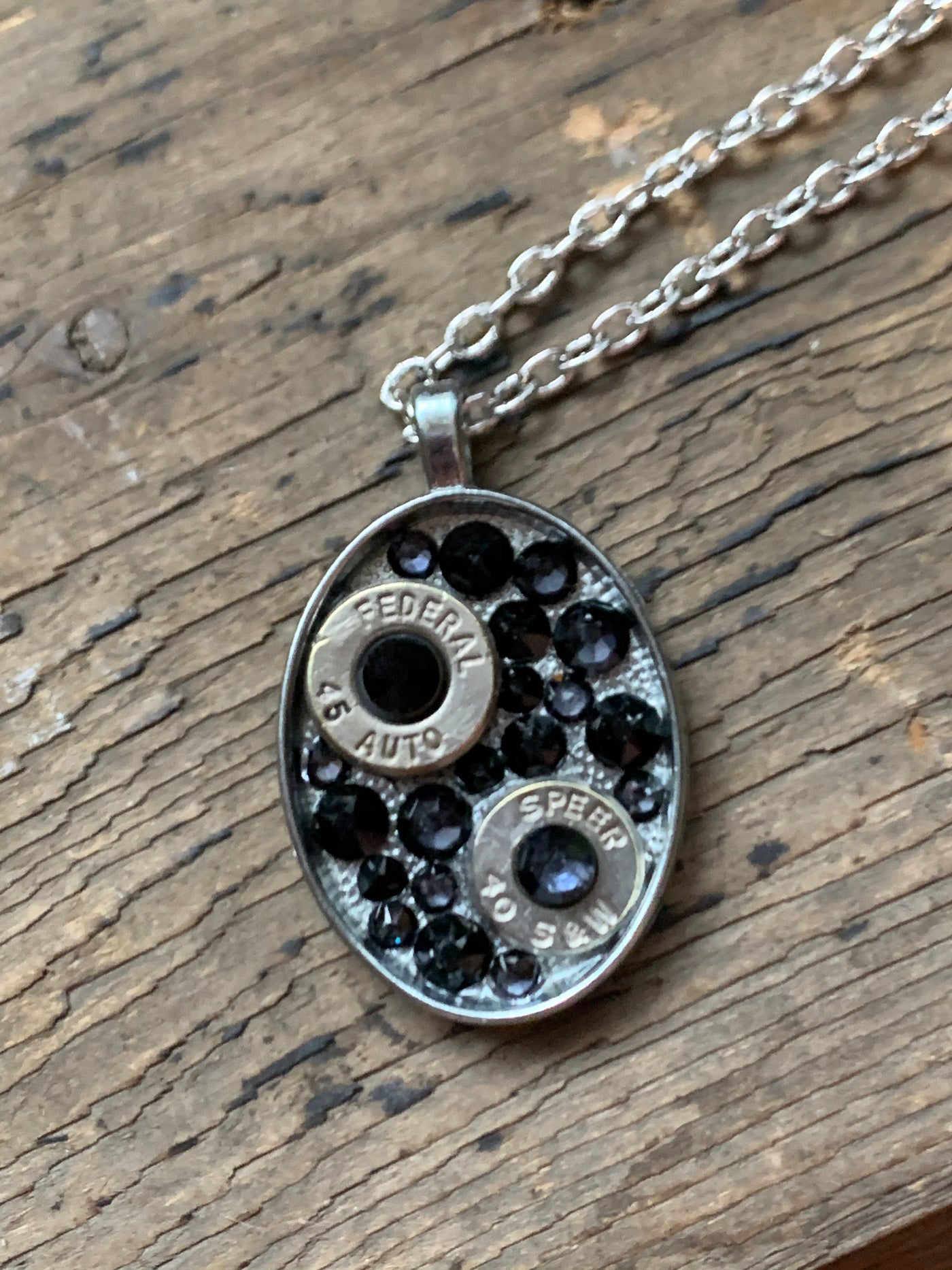 Grey and Black and Oval Bullet necklace - Jill's Jewels | Unique, Handcrafted, Trendy, And Fun Jewelry