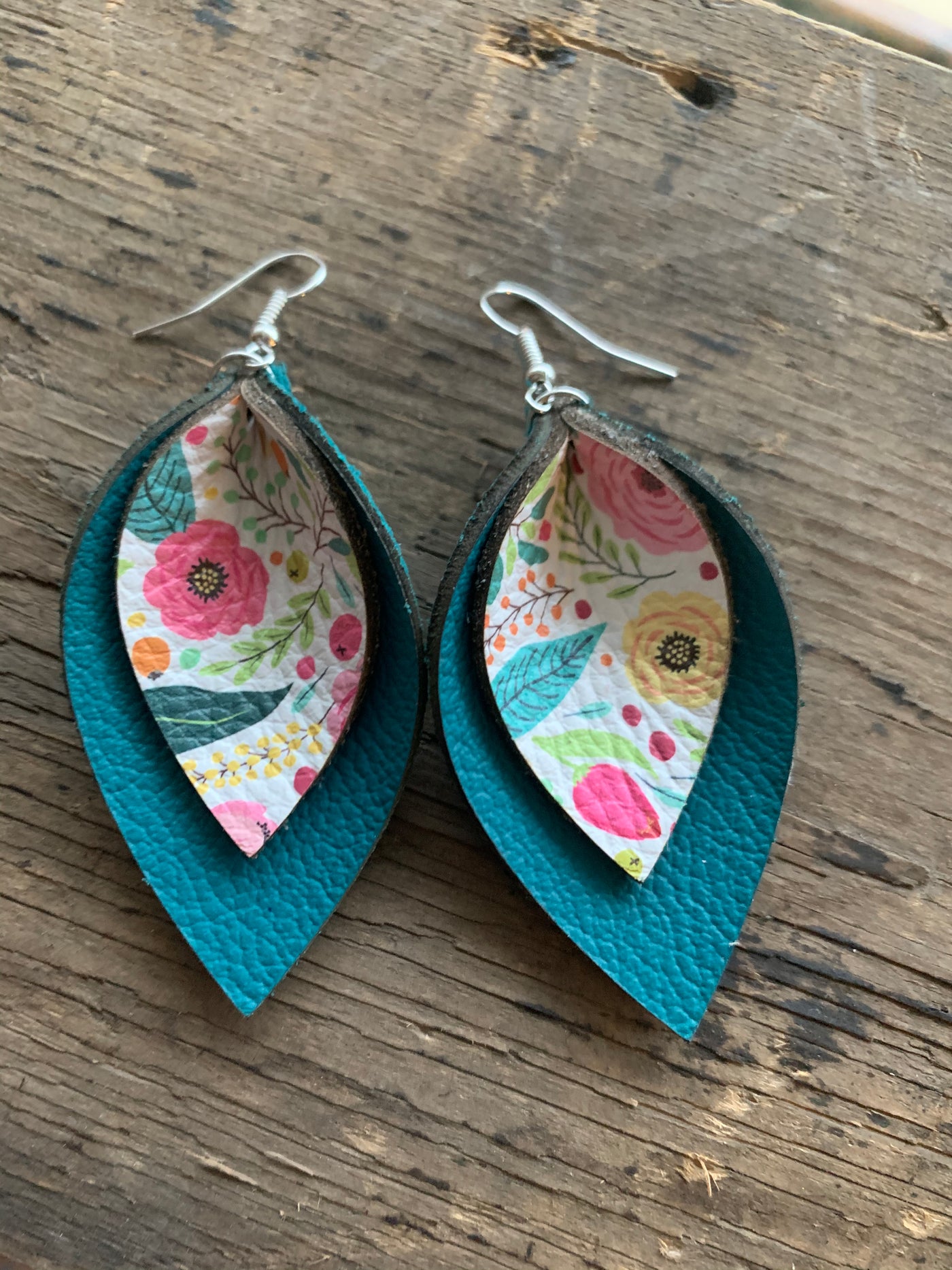 Teal Spring Floral Earrings - Jill's Jewels | Unique, Handcrafted, Trendy, And Fun Jewelry