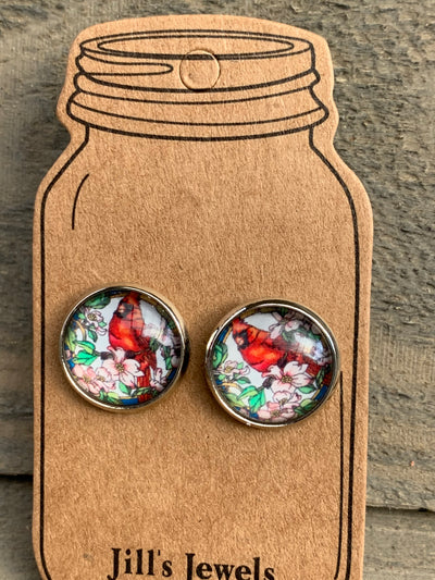 Cardinal Bird Stud Earrings - Jill's Jewels | Unique, Handcrafted, Trendy, And Fun Jewelry