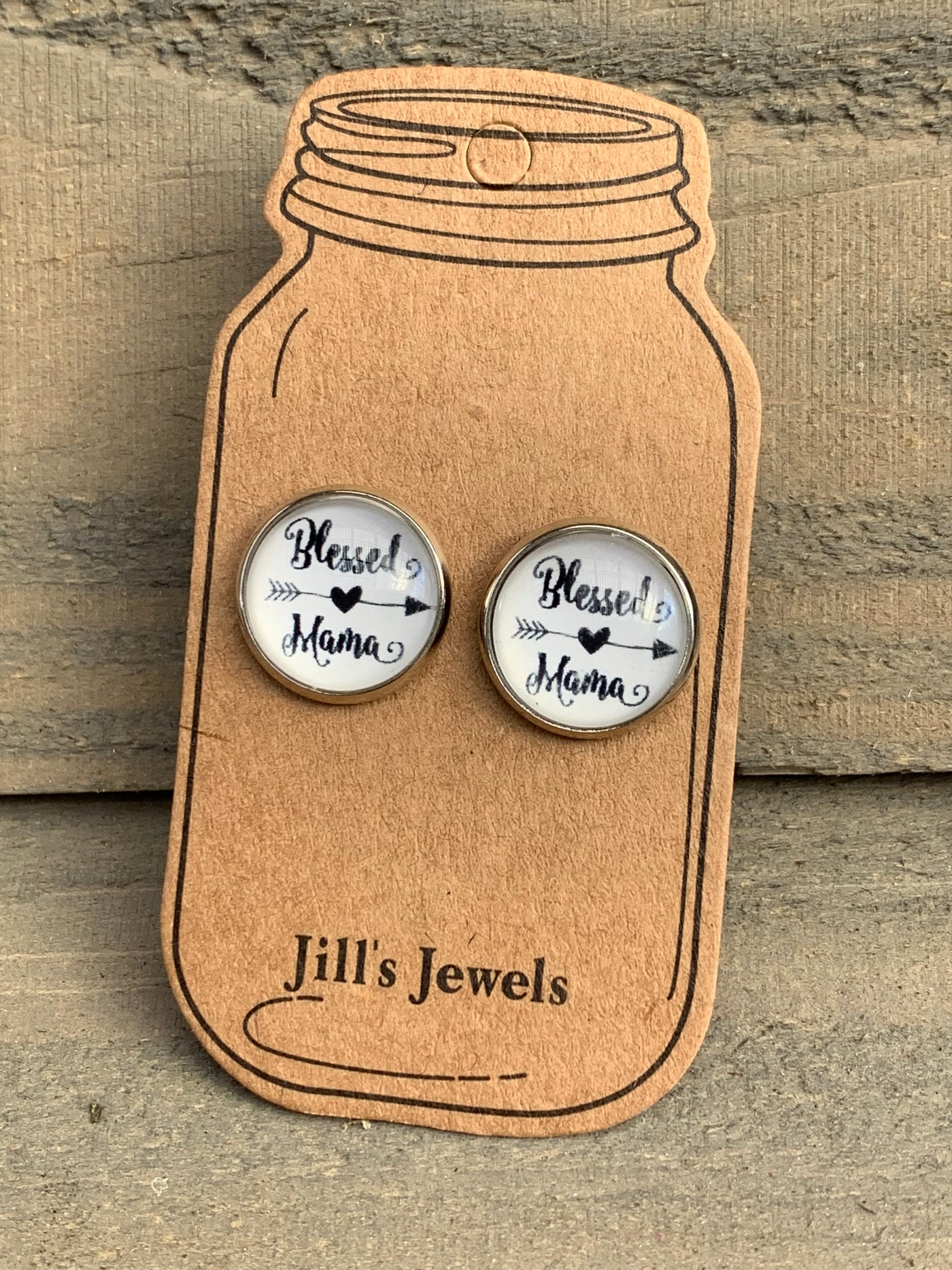 Blessed Mama Stud Earrings - Jill's Jewels | Unique, Handcrafted, Trendy, And Fun Jewelry