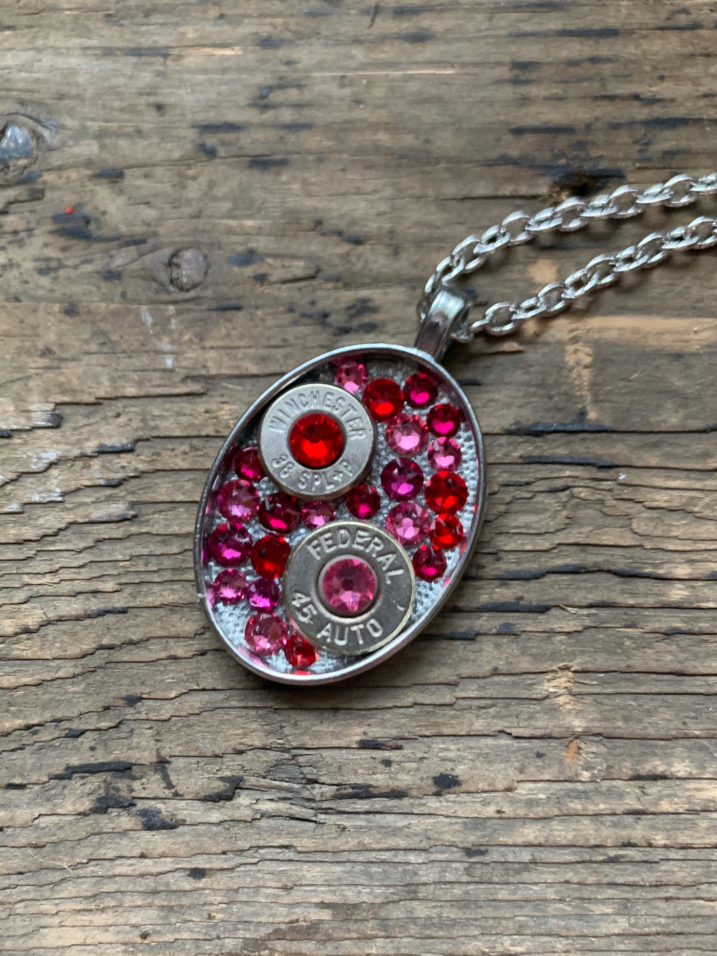Pink and Red and Oval Bullet necklace - Jill's Jewels | Unique, Handcrafted, Trendy, And Fun Jewelry