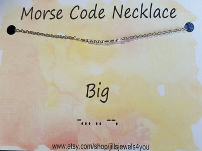 Morse Code Necklace- Big - Jill's Jewels | Unique, Handcrafted, Trendy, And Fun Jewelry