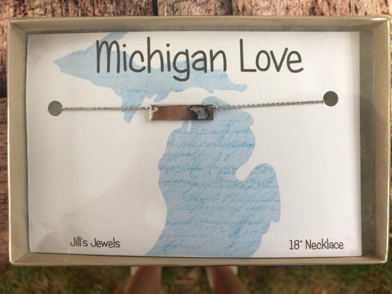 Michigan Bar Necklace - Jill's Jewels | Unique, Handcrafted, Trendy, And Fun Jewelry