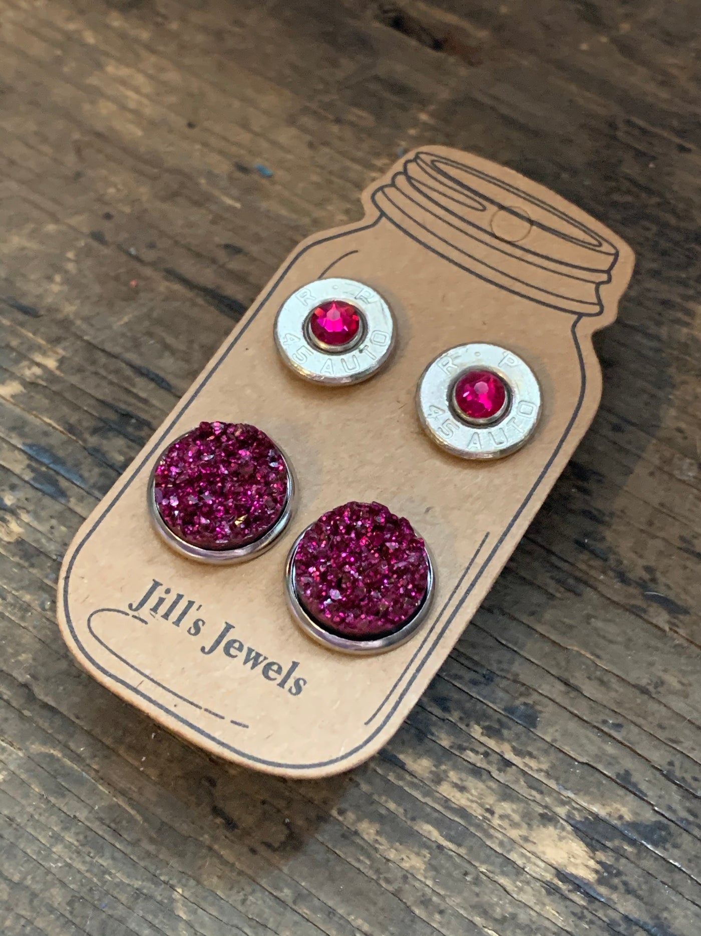 Ruby Red 45 Auto bullet earring set - Jill's Jewels | Unique, Handcrafted, Trendy, And Fun Jewelry