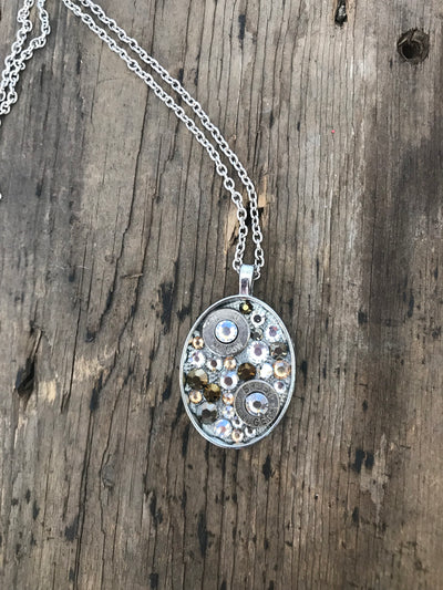 Silver Oval Bullet necklace - Jill's Jewels | Unique, Handcrafted, Trendy, And Fun Jewelry