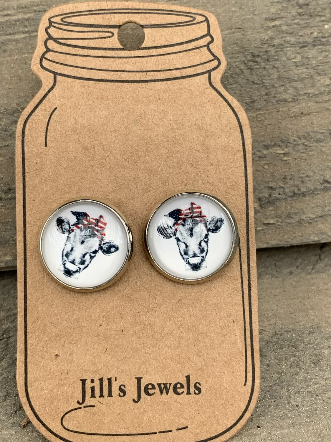 Bandana Cow Stud Earrings - Jill's Jewels | Unique, Handcrafted, Trendy, And Fun Jewelry