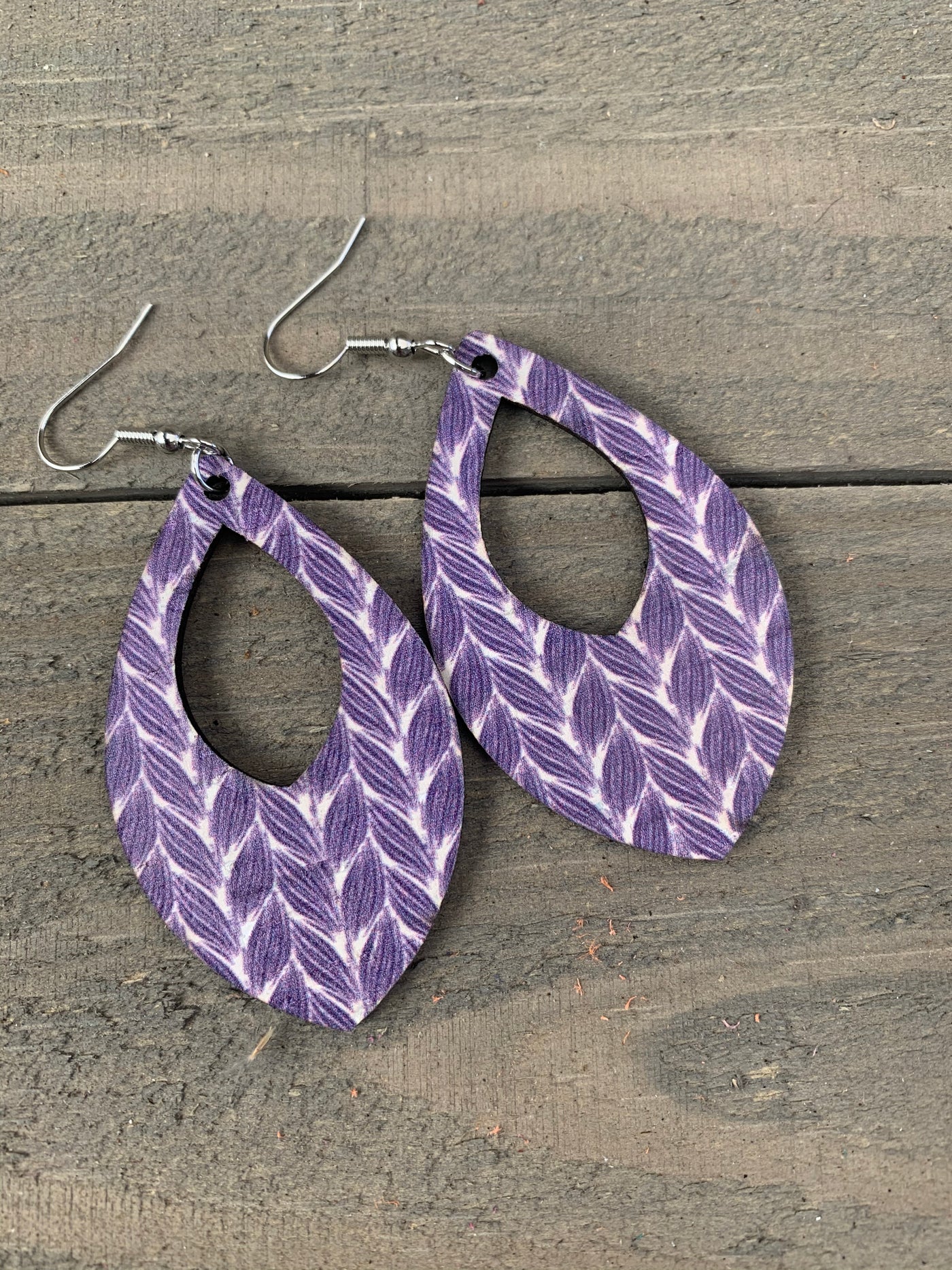 Blue and White Braid Cork Teardrop Earring - Jill's Jewels | Unique, Handcrafted, Trendy, And Fun Jewelry