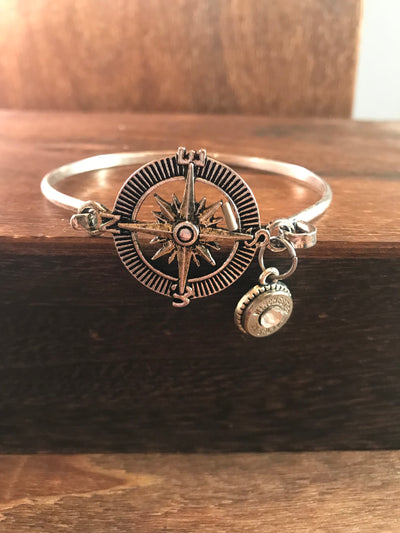 Antique silver Compass bracelet - Jill's Jewels | Unique, Handcrafted, Trendy, And Fun Jewelry