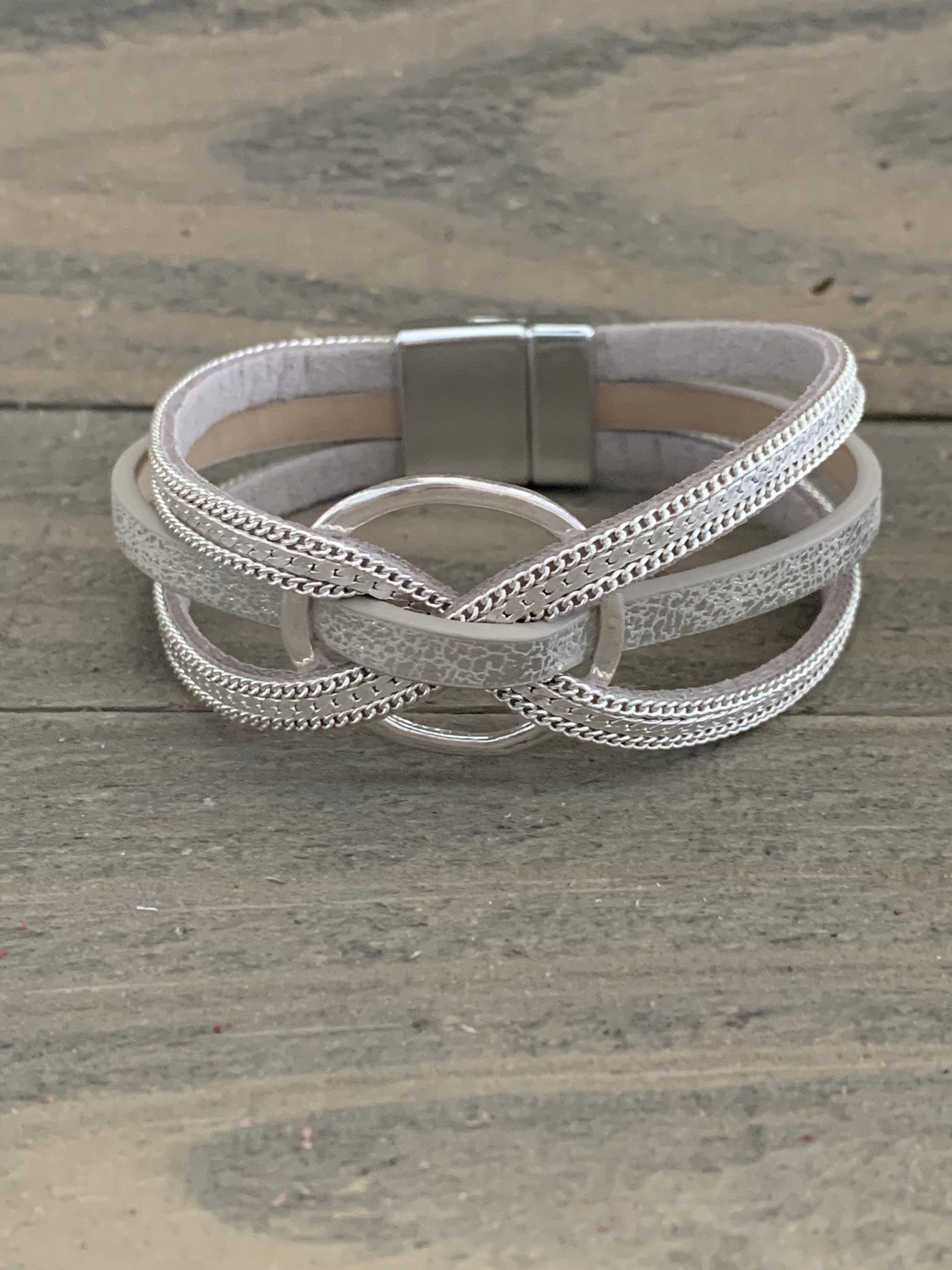 Silver Criss-Cross Magnetic Bracelet - Jill's Jewels | Unique, Handcrafted, Trendy, And Fun Jewelry