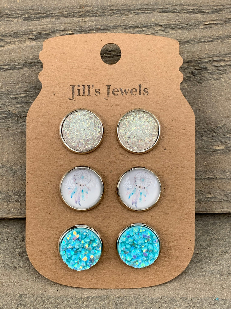 Wholesale 10mm Pastel Druzy Earrings for your store - Faire