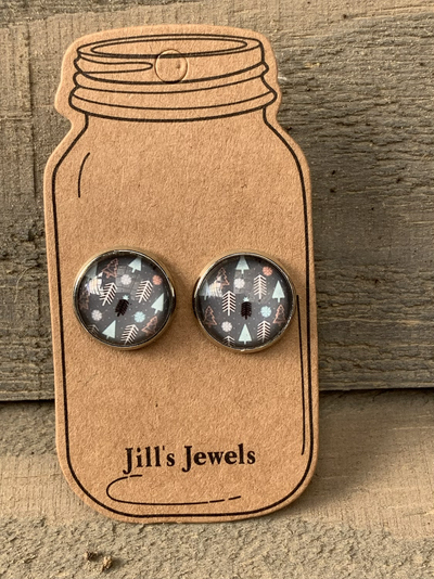 Grey Tree Stud Earrings - Jill's Jewels | Unique, Handcrafted, Trendy, And Fun Jewelry