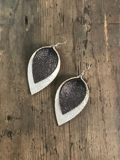 Silver and black sparkle earrings - Jill's Jewels | Unique, Handcrafted, Trendy, And Fun Jewelry