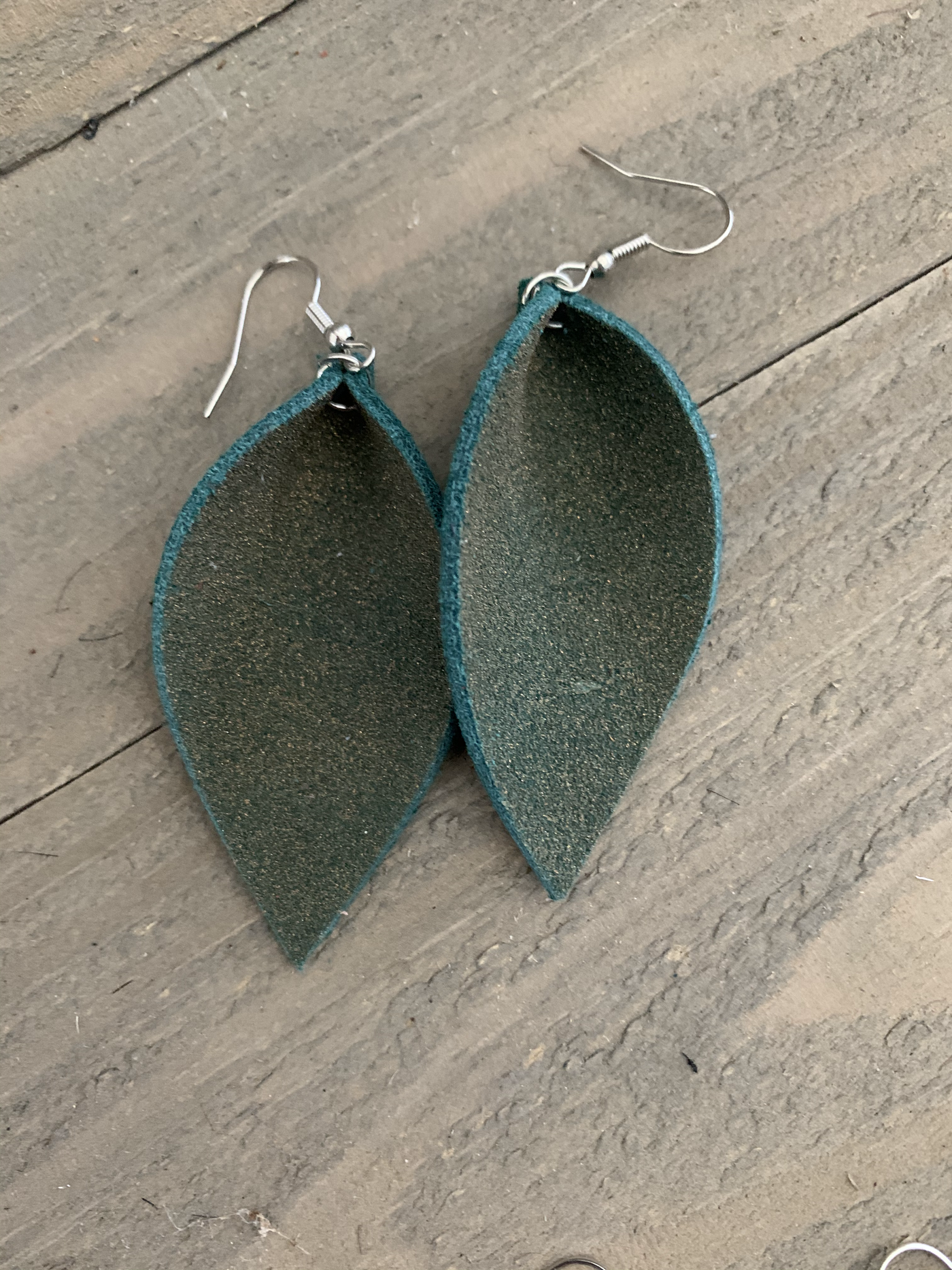 Green Gold Glitter Suede Leather Earrings - Jill's Jewels | Unique, Handcrafted, Trendy, And Fun Jewelry
