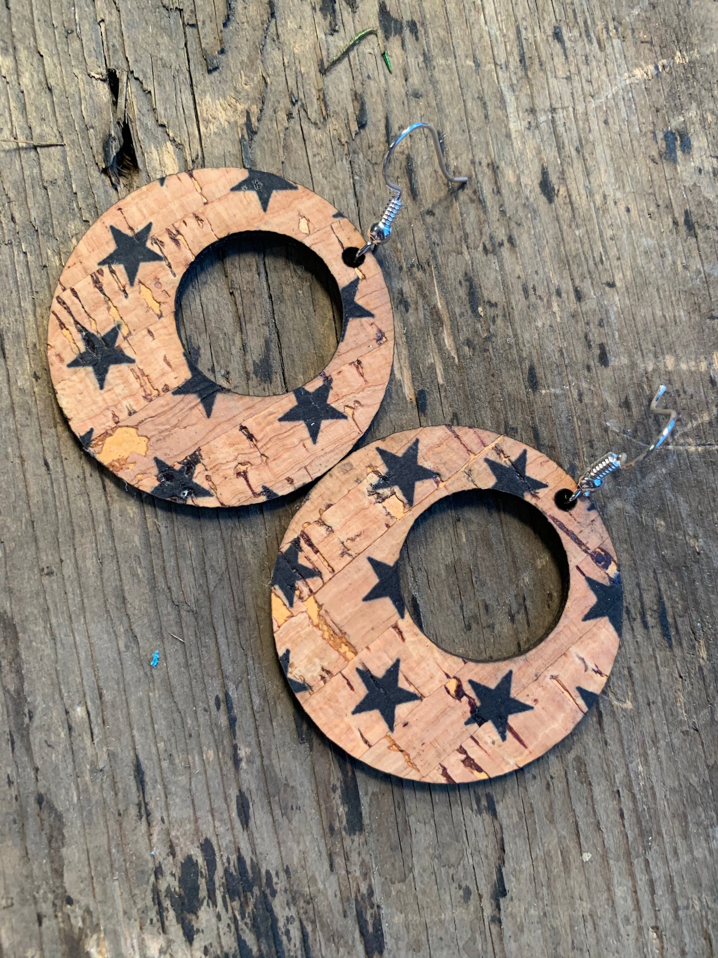 Round Cork Star Earrings - Jill's Jewels | Unique, Handcrafted, Trendy, And Fun Jewelry