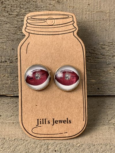 Football Stud Earrings - Jill's Jewels | Unique, Handcrafted, Trendy, And Fun Jewelry