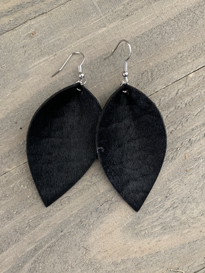 Black hair on leather earring - Jill's Jewels | Unique, Handcrafted, Trendy, And Fun Jewelry