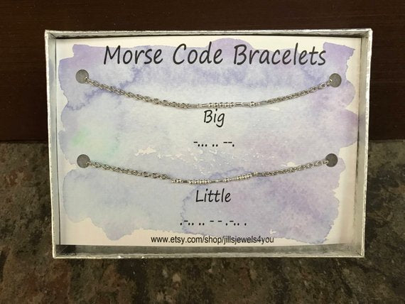 Morse Code Bracelet- Big Little Set - Jill's Jewels | Unique, Handcrafted, Trendy, And Fun Jewelry