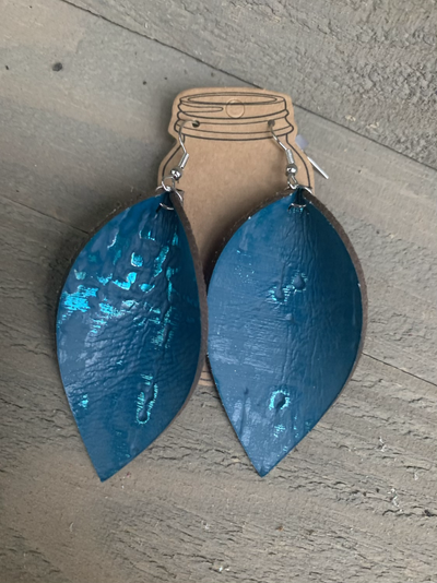 Turquoise Wildwood Leather Earrings - Jill's Jewels | Unique, Handcrafted, Trendy, And Fun Jewelry