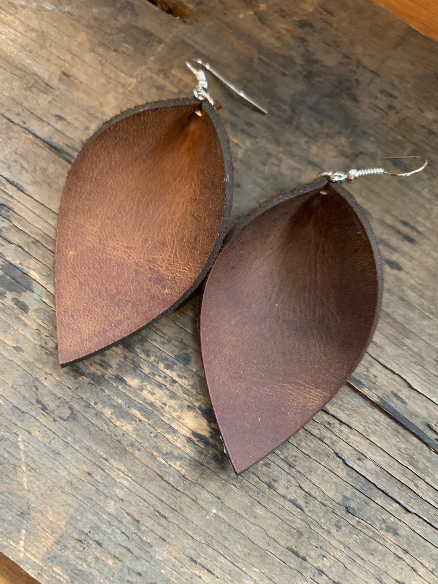 Rustic Nubuck Brown Leather Earrings - Jill's Jewels | Unique, Handcrafted, Trendy, And Fun Jewelry