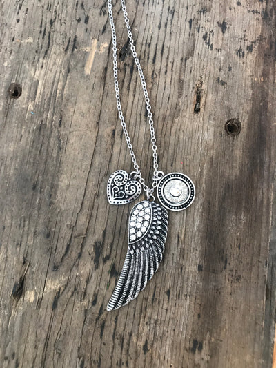 Rhinestone Feather Bullet Necklace - Jill's Jewels | Unique, Handcrafted, Trendy, And Fun Jewelry