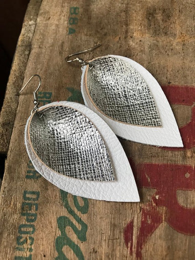 White and Silver Boho Earrings - Jill's Jewels | Unique, Handcrafted, Trendy, And Fun Jewelry