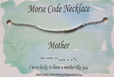 Morse Code Necklace- Mother - Jill's Jewels | Unique, Handcrafted, Trendy, And Fun Jewelry