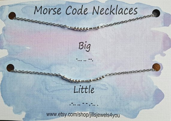 Morse Code Necklace- Bit Little Set - Jill's Jewels | Unique, Handcrafted, Trendy, And Fun Jewelry