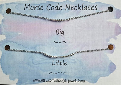 Morse Code Necklace- Bit Little Set - Jill's Jewels | Unique, Handcrafted, Trendy, And Fun Jewelry