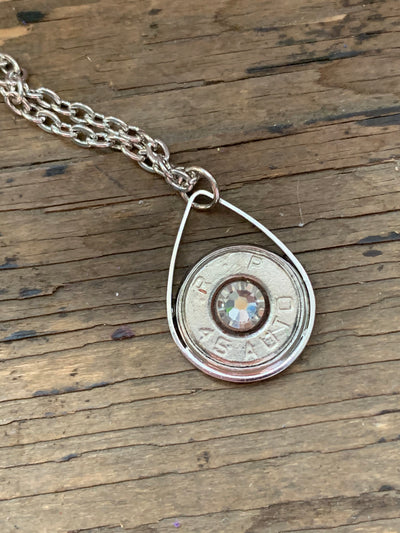 Silver 45 Auto Bullet teardrop Necklace - Jill's Jewels | Unique, Handcrafted, Trendy, And Fun Jewelry
