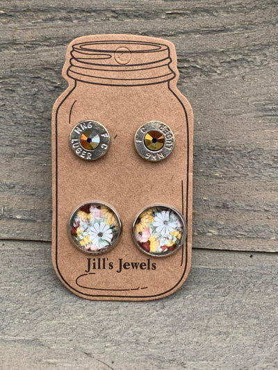 Mustard Daisy 9mm bullet earring set - Jill's Jewels | Unique, Handcrafted, Trendy, And Fun Jewelry