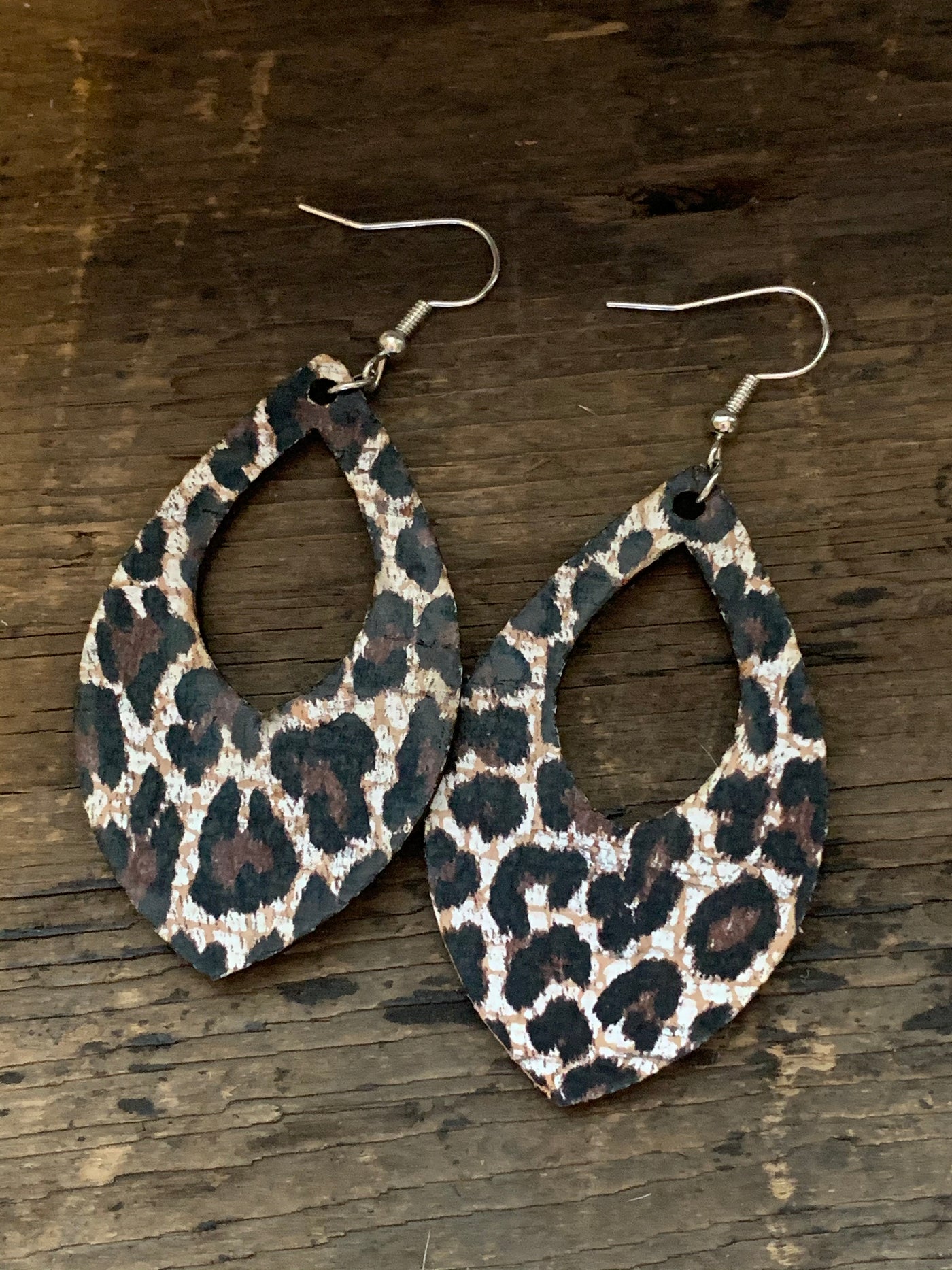 Leopard Print Cork Teardrop Earring - Jill's Jewels | Unique, Handcrafted, Trendy, And Fun Jewelry