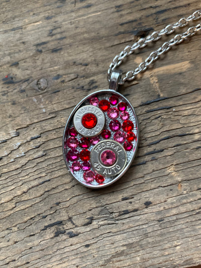 Pink and Red and Oval Bullet necklace - Jill's Jewels | Unique, Handcrafted, Trendy, And Fun Jewelry