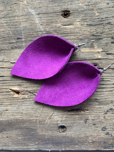 Purple suede earrings - Jill's Jewels | Unique, Handcrafted, Trendy, And Fun Jewelry