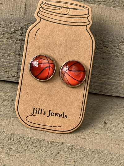 Basketball Stud Earrings - Jill's Jewels | Unique, Handcrafted, Trendy, And Fun Jewelry