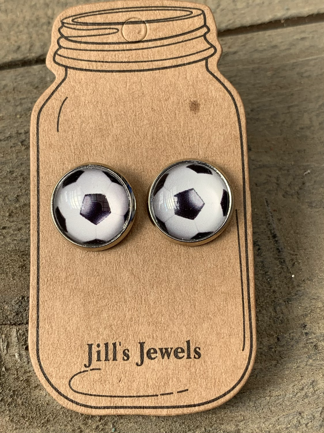 Soccer Stud Earrings - Jill's Jewels | Unique, Handcrafted, Trendy, And Fun Jewelry