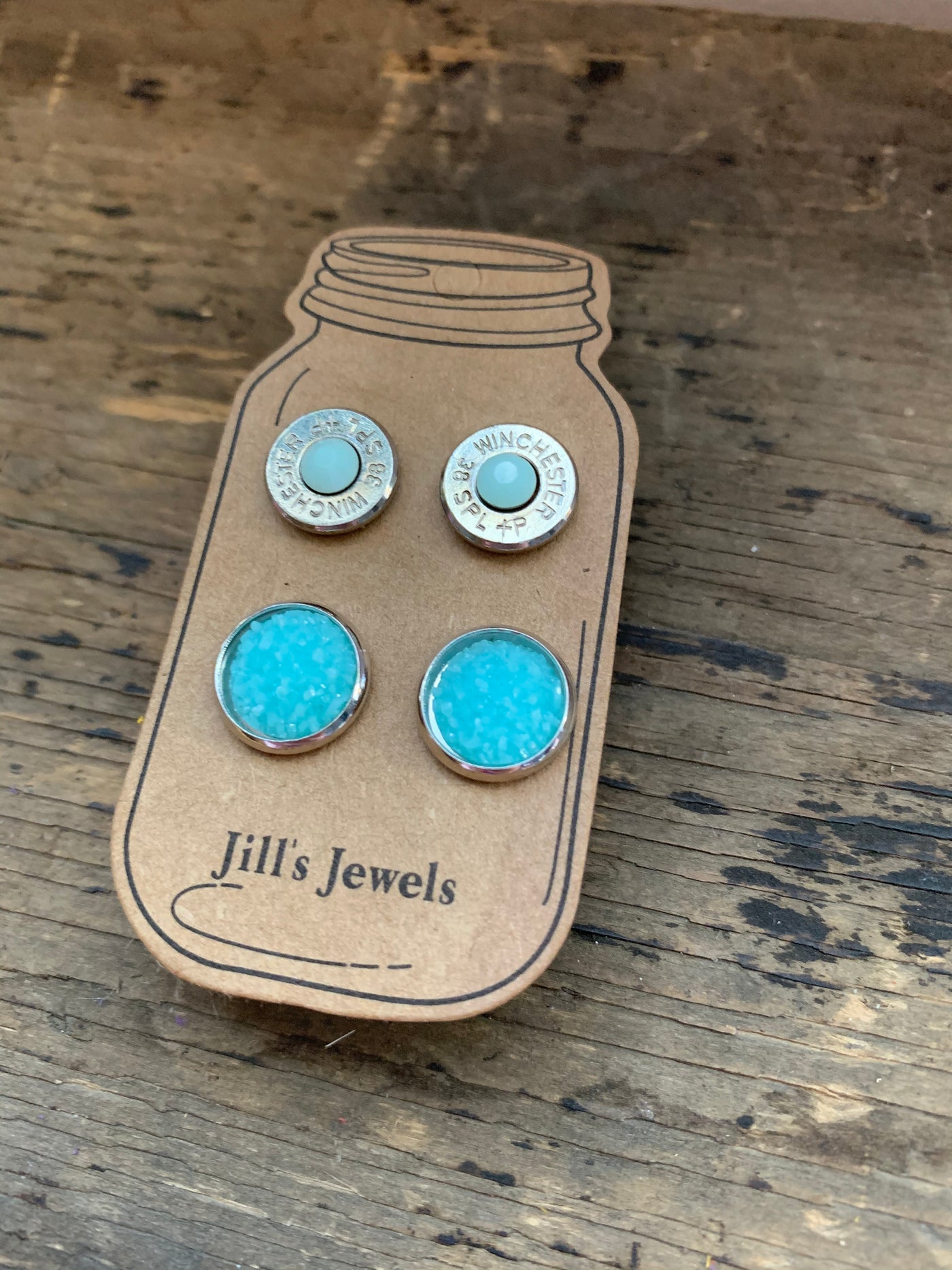 Mint Druzy and 38 Special bullet earring set - Jill's Jewels | Unique, Handcrafted, Trendy, And Fun Jewelry